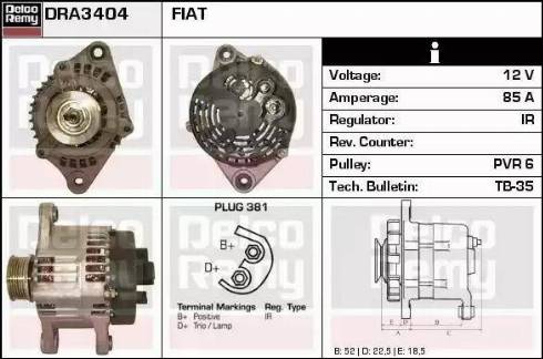 Remy DRA3404 - Alternator autospares.lv