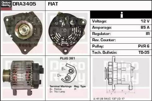 Remy DRA3405 - Alternator autospares.lv