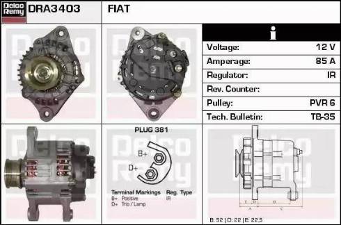 Remy DRA3403 - Alternator autospares.lv