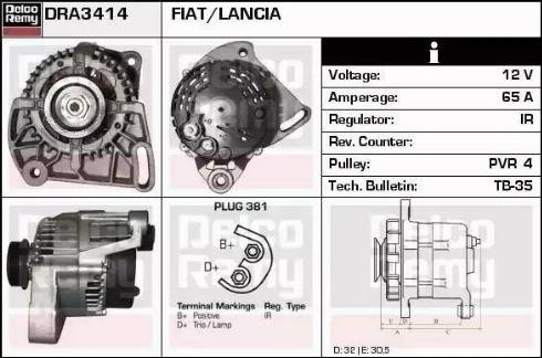 Remy DRA3414 - Alternator autospares.lv