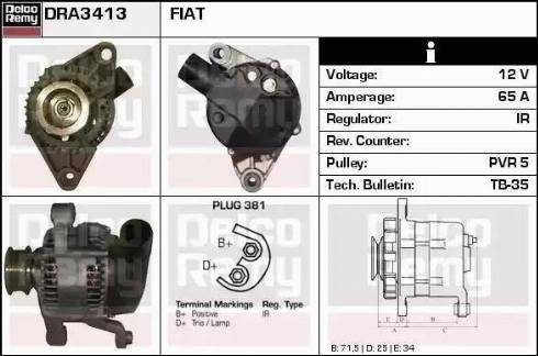 Remy DRA3413 - Alternator autospares.lv