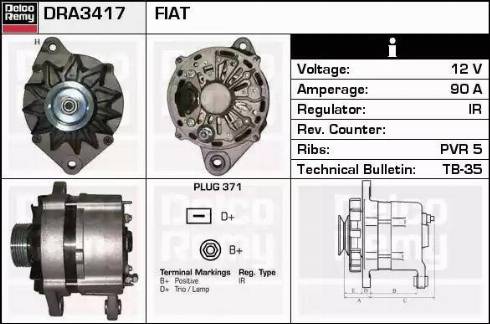 Remy DRA3417 - Alternator autospares.lv