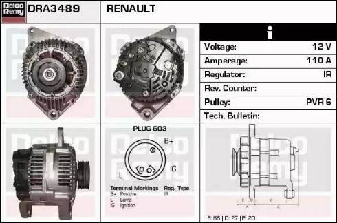 Remy DRA3489 - Alternator autospares.lv