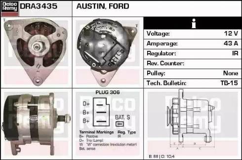 Remy DRA3435 - Alternator autospares.lv