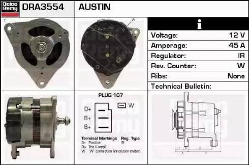 Remy DRA3554 - Alternator autospares.lv