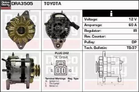 Remy DRA3505N - Alternator autospares.lv