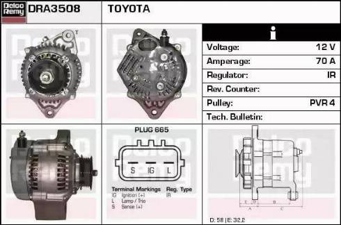 Remy DRA3508 - Alternator autospares.lv