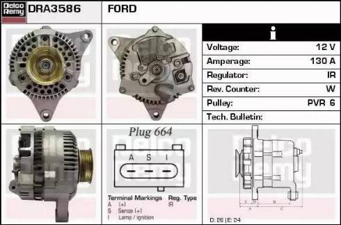 Remy DRA3586 - Alternator autospares.lv