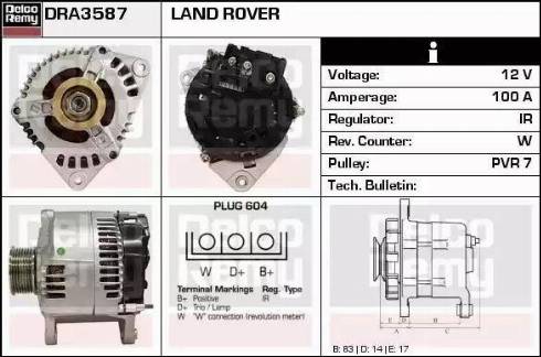 Remy DRA3587 - Alternator autospares.lv