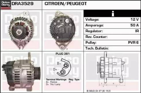 Remy DRA3529 - Alternator autospares.lv