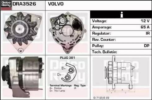 Remy DRA3526 - Alternator autospares.lv