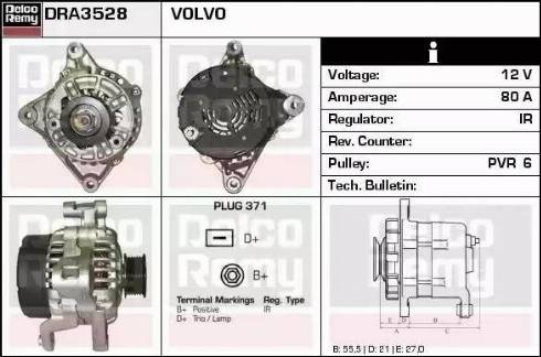 Remy DRA3528 - Alternator autospares.lv