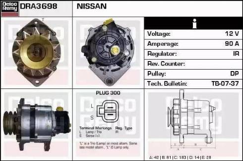 Remy DRA3698N - Alternator autospares.lv