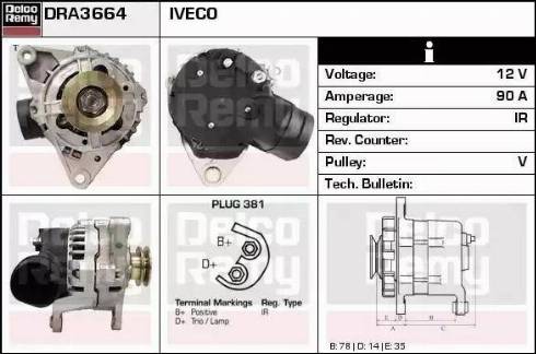 Remy DRA3664 - Alternator autospares.lv