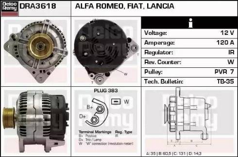 Remy DRA3618 - Alternator autospares.lv