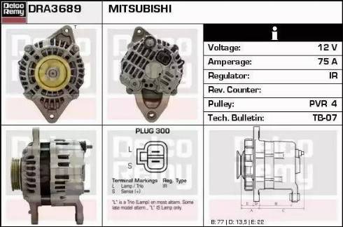 Remy DRA3689 - Alternator autospares.lv