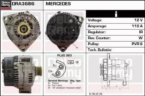 Remy DRA3686 - Alternator autospares.lv