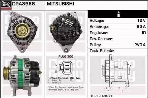 Remy DRA3688 - Alternator autospares.lv