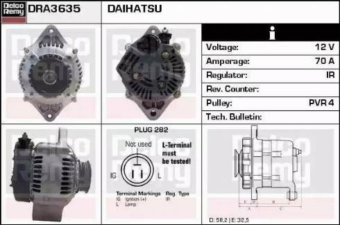 Remy DRA3635 - Alternator autospares.lv