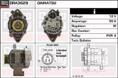 Remy DRA3629 - Alternator autospares.lv