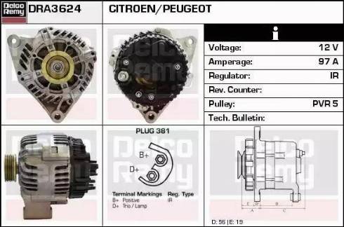 Remy DRA3624 - Alternator autospares.lv