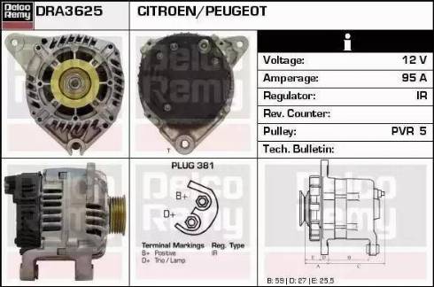 Remy DRA3625 - Alternator autospares.lv