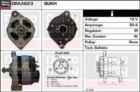 Remy DRA3623 - Alternator autospares.lv