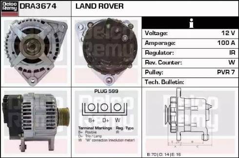 Remy DRA3674 - Alternator autospares.lv