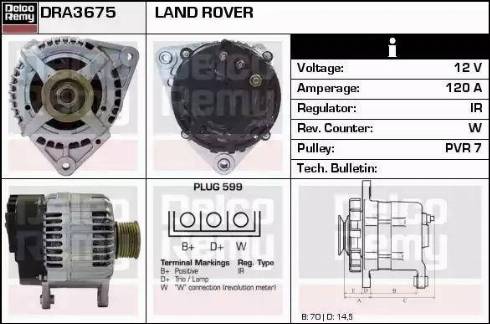 Remy DRA3675 - Alternator autospares.lv