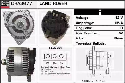 Remy DRA3677 - Alternator autospares.lv