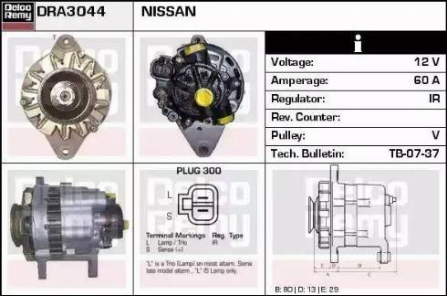 Remy DRA3044 - Alternator autospares.lv