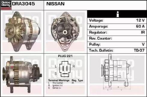 Remy DRA3045N - Alternator autospares.lv