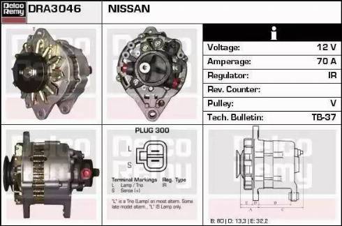 Remy DRA3046 - Alternator autospares.lv