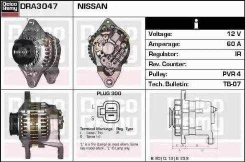 Remy DRA3047 - Alternator autospares.lv