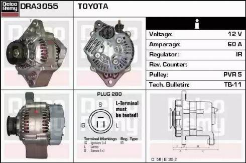 Remy DRA3055 - Alternator autospares.lv