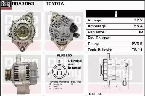 Remy DRA3053 - Alternator autospares.lv