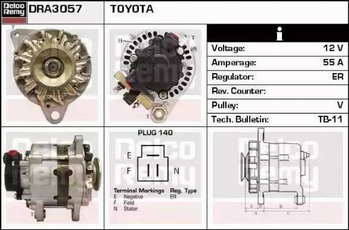 Remy DRA3057 - Alternator autospares.lv