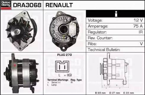 Remy DRA3068 - Alternator autospares.lv