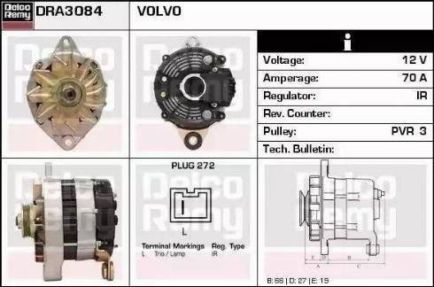 Remy DRA3084 - Alternator autospares.lv