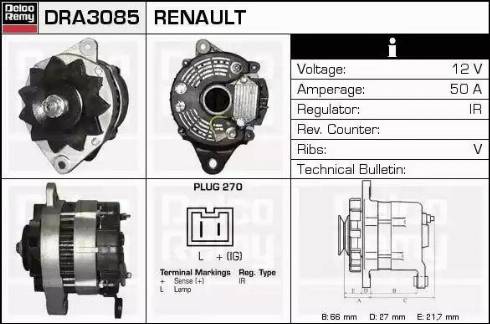 Remy DRA3085 - Alternator autospares.lv
