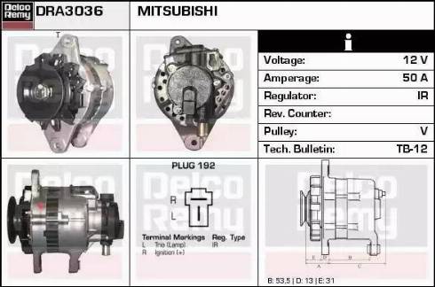 Remy DRA3036 - Alternator autospares.lv