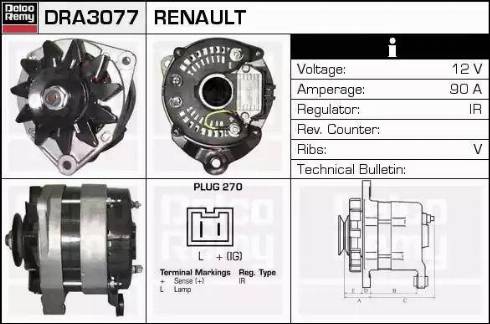 Remy DRA3077 - Alternator autospares.lv