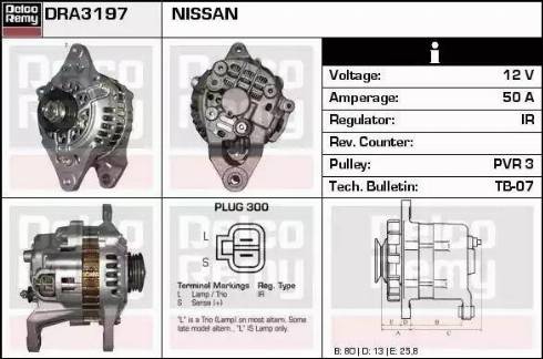 Remy DRA3197 - Alternator autospares.lv