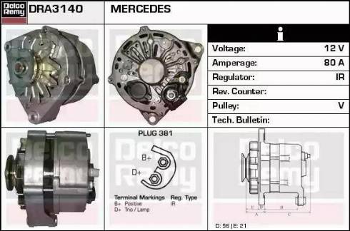 Remy DRA3140 - Alternator autospares.lv