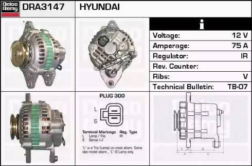 Remy DRA3147 - Alternator autospares.lv