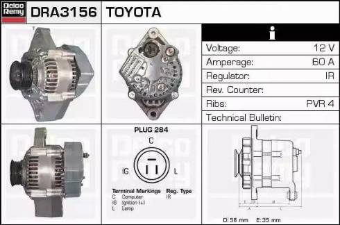 Remy DRA3156 - Alternator autospares.lv