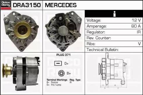 Remy DRA3150 - Alternator autospares.lv