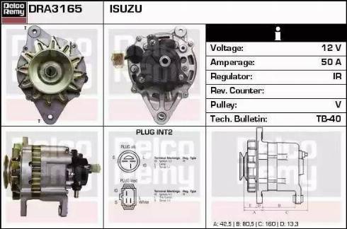 Remy DRA3165 - Alternator autospares.lv