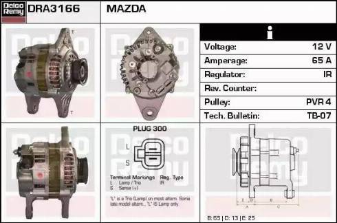 Remy DRA3166 - Alternator autospares.lv