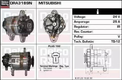 Remy DRA3189N - Alternator autospares.lv